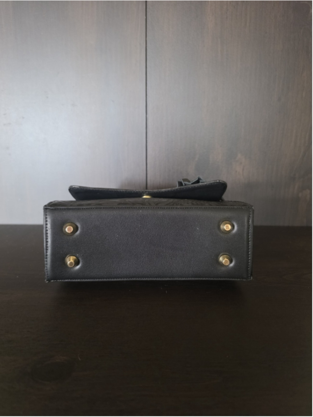 Black Sunflower Embossed Tooled Artisan Leather Crossbody Bag Purse Bolsa Piel - Picture 13 of 16